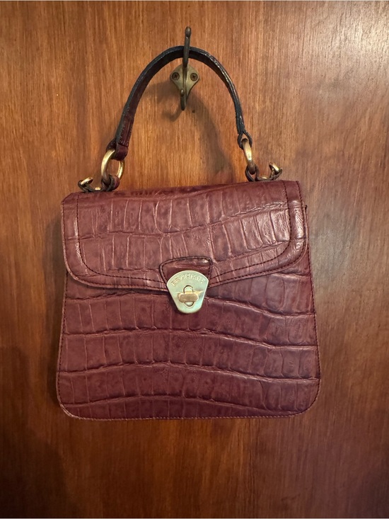 Brahmin Handbags - Brahmin Olivia Rose Lady Croc-Embossed Top Handle Crossbody in Deep Rich Brown